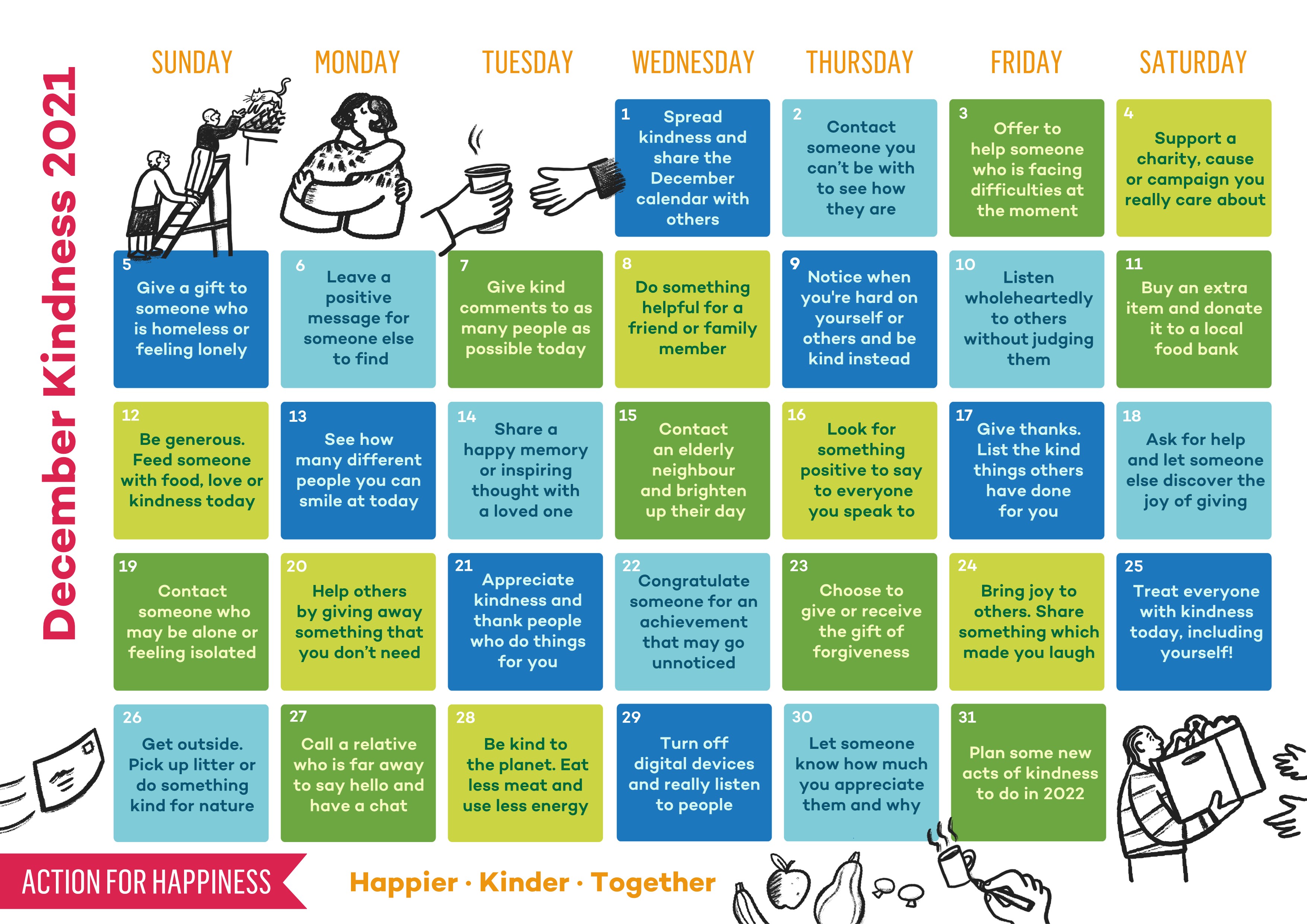 Image of Dec 2021 Happiness calendar.